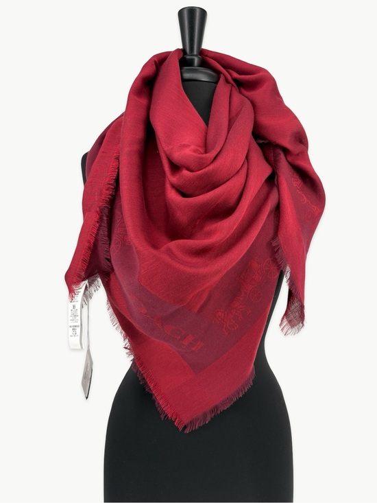 Coach Accessories - Coach Horse & Carriage Border Oversized Square Scarf 1941 Red NWT
